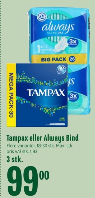 Tampax tamponer