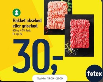 Netto Hakket oksekød eller grisekød tilbud