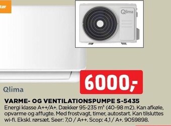 jem & fix Qlima varme- og ventilationspumpe s-5435 tilbud