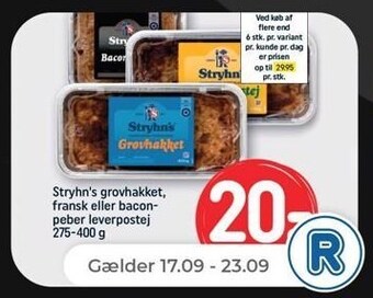 Netto Stryhn´s grovhakket, fransk eller bacon-peber leverpostej tilbud