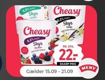 Netto Cheasy skyr, flere varianter 1 kg tilbud