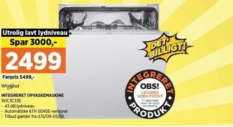 Power Whirlpool integreret opvaskemaskine tilbud