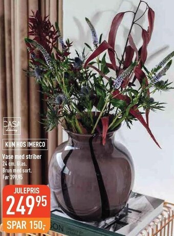 Imerco Casa living vase med striber tilbud