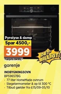 Power Gorenje indbygningsovn tilbud