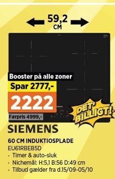 Siemens 60 cm induktionsplade