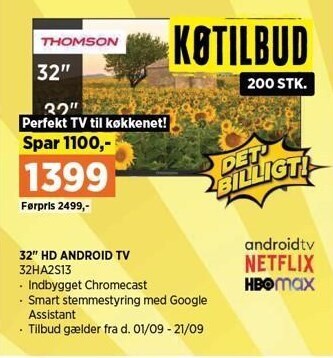 Power Thomson 32'' hd android tv tilbud