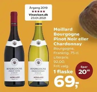 Kvickly Moillard Bourgogne Pinot Noir eller Chardonnay tilbud