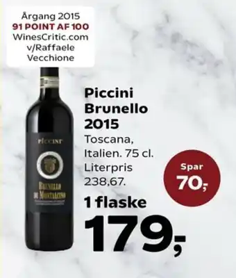 Kvickly Piccini Brunello 2015 tilbud