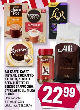 Løvbjerg ALI KAFFE, KARAT INSTANT, L'OR KAFFE-KAPSLER, NESCAFE SPECIALITETER EL. SENSEO CAPPUCCINO, CAFE LATTE EL. MILKA CHOCO tilbud