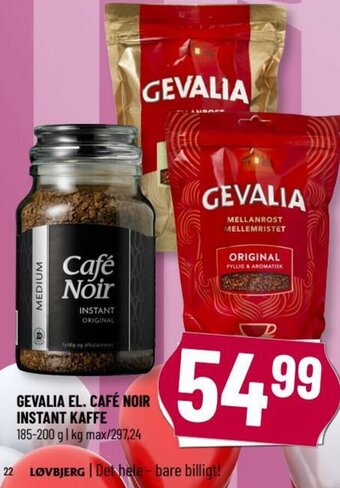Løvbjerg GEVALIA EL. CAFÉ NOIR INSTANT KAFFE tilbud
