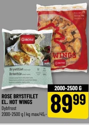 Løvbjerg ROSE BRYSTFILET EL. HOT WINGS tilbud
