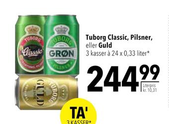 Citti Tuborg classic, pilsner, eller guld tilbud