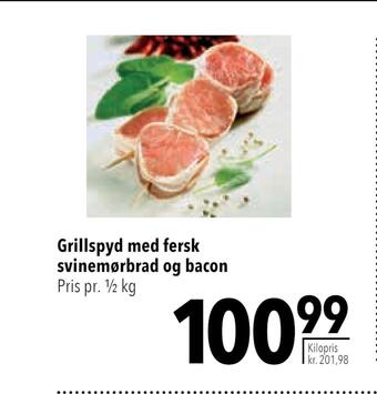 Citti Grillspyd med fersk svinemørbrad og bacon tilbud