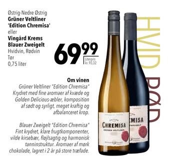 Grüner veltliner 'edition chremisa' eller vingård krems blauer zweigelt