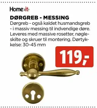 jem & fix Dørgreb - messing tilbud