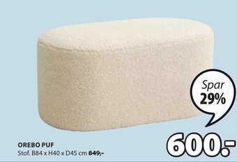 JYSK OREBO PUF tilbud
