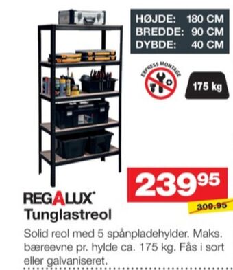 Bauhaus Regalux reol tilbud
