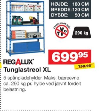 Bauhaus Regalux reol tilbud