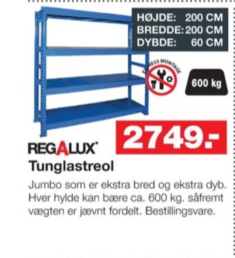 Bauhaus Regalux reol tilbud