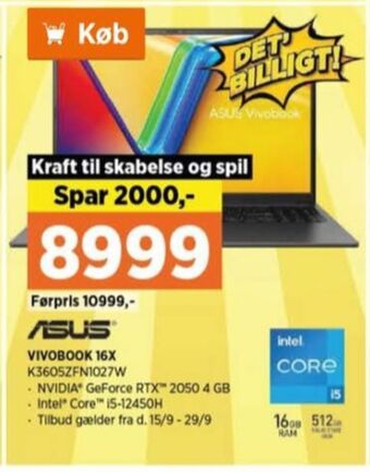 Power Asus bærbar pc tilbud