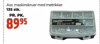 Ass. maskinskruer med møtrikker