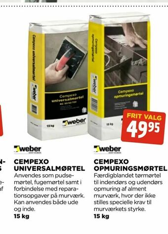 jem & fix Cempexo universal mørtel tilbud