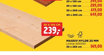 jem & fix Massiv hylde 25 mm tilbud