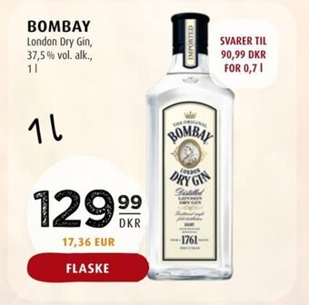 Scandinavian Park BOMBAY London Dry Gin tilbud