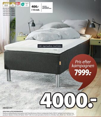 JYSK DREAMZONE GOLD B30 LATEX BOXMADRAS tilbud