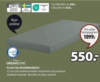 JYSK DREAMZONE PLUS F30 SKUMMADRAS tilbud