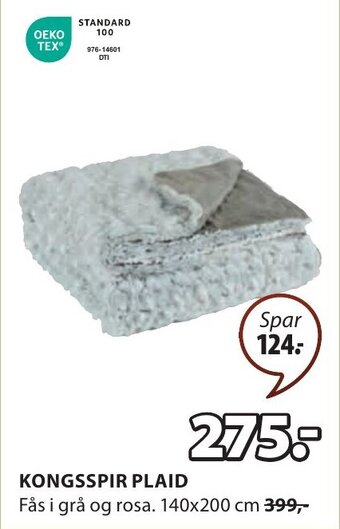 JYSK KONGSSPIR PLAID tilbud