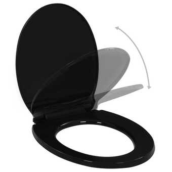 Bolig Center Toiletsæde med soft-close og quick release-design sort tilbud