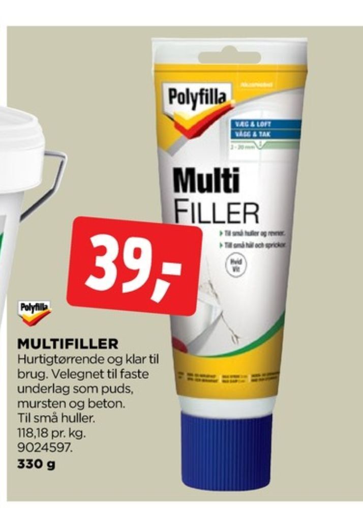 Polyfilla spartelmasse tilbud hos jem & fix