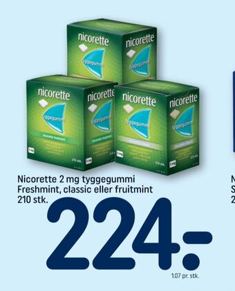 REMA 1000 Nicorette nikotintyggegummi tilbud