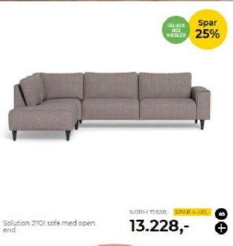 Solution 2701 sofa med open end