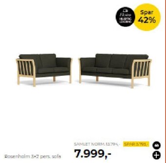 Møblér Rosenholm 3+2 pers. sofa tilbud
