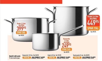 Imerco Gryde 3,6 liter, gryde 2,2 liter, & kasserolle tilbud