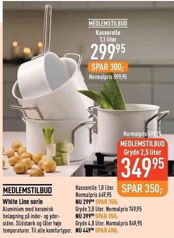 Imerco Kasserolle 1,1 liter & gryde 2,5 liter tilbud