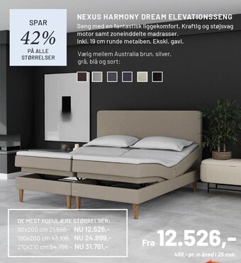 Drømmeland Nexus harmony dream elevationsseng tilbud