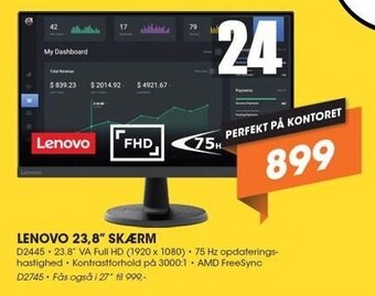 Lenovo 23,8'' skærm
