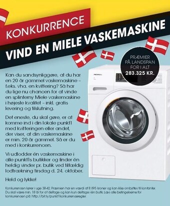 Punkt1 Vind en miele vaskemaskine tilbud