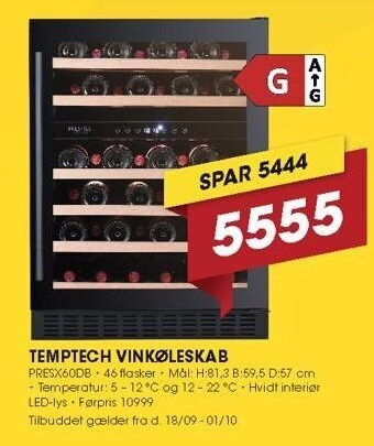 Temptech vinkøleskab