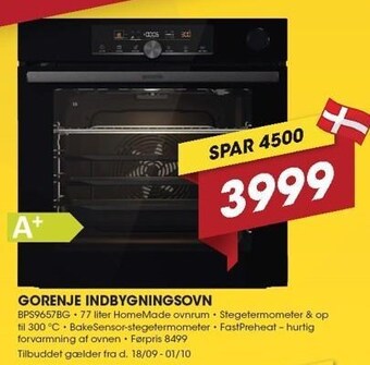 Punkt1 Gorenje indbygningsovn tilbud