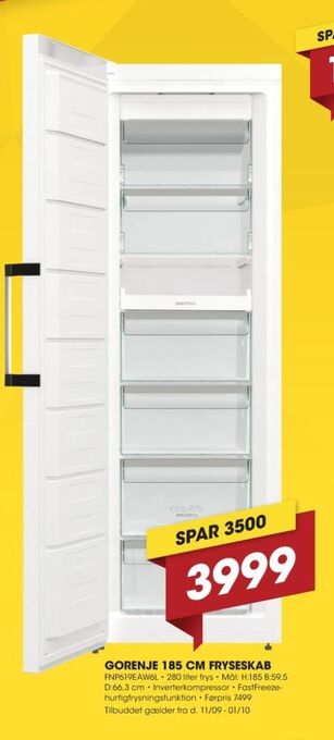 Punkt1 Gorenje fryseskab tilbud