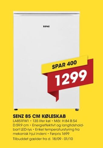 Punkt1 Senz køleskab tilbud