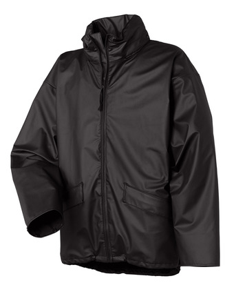 Johannes Fog Helly hansen workwear regnjakke str. m voss sort let jakke m. hætte i kraven tilbud