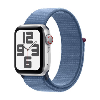 Expert Apple watch se gps + cellular 40 mm sølvfarvet aluminium urkasse med vinterblå sport loop tilbud