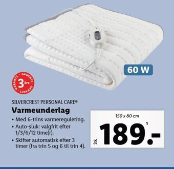 Lidl Varmeunderlag tilbud