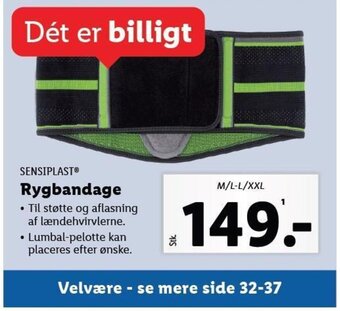 Lidl SENSIPLAST Rygbandage tilbud