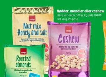 Coop 365 Nødder, mandler eller cashew tilbud